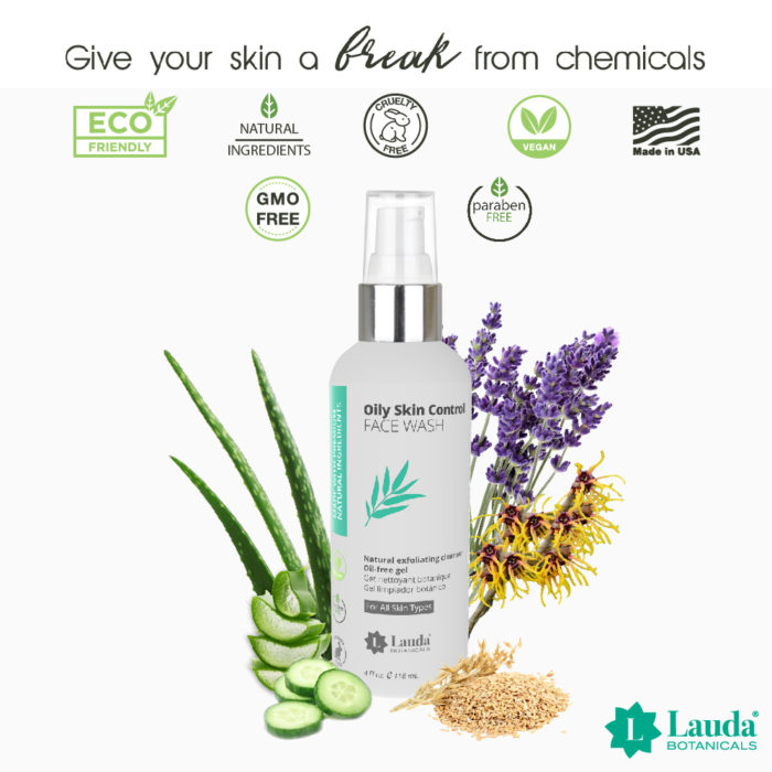 Lauda Botanicals Skincare- Best Face Wash Cleanser for Acne and Oily skin control. Paraben free, natural, botanical-based skincare. safe and effective for oily skin control