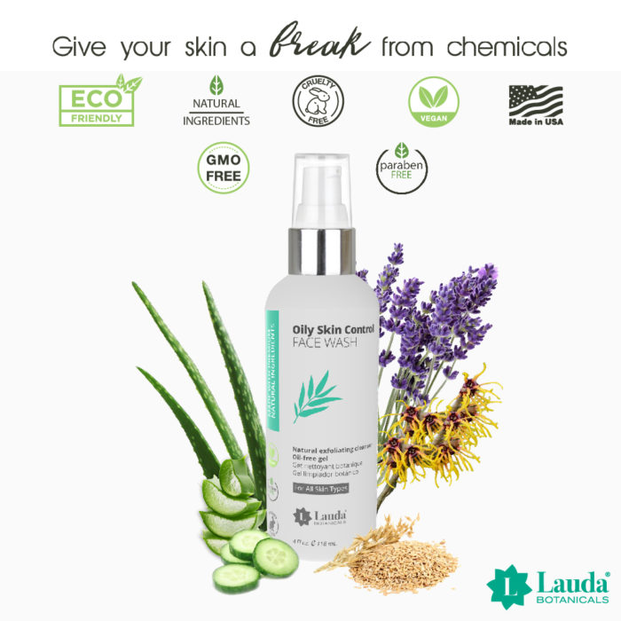 Lauda Botanicals Skincare- Best Face Wash Cleanser for Acne and Oily skin control. Paraben free, natural, botanical-based skincare. safe and effective for oily skin control