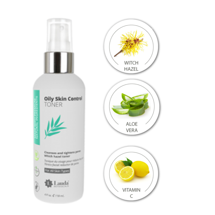 Lauda Botanicals Skincare- Best Face Toner for Acne and Oily Skin - Alcohol free Vitamin C face toner spray Pore Minimizer with Organic Witch Hazel, Aloe Vera, Anti Aging Antioxidants for Oily Skin Control